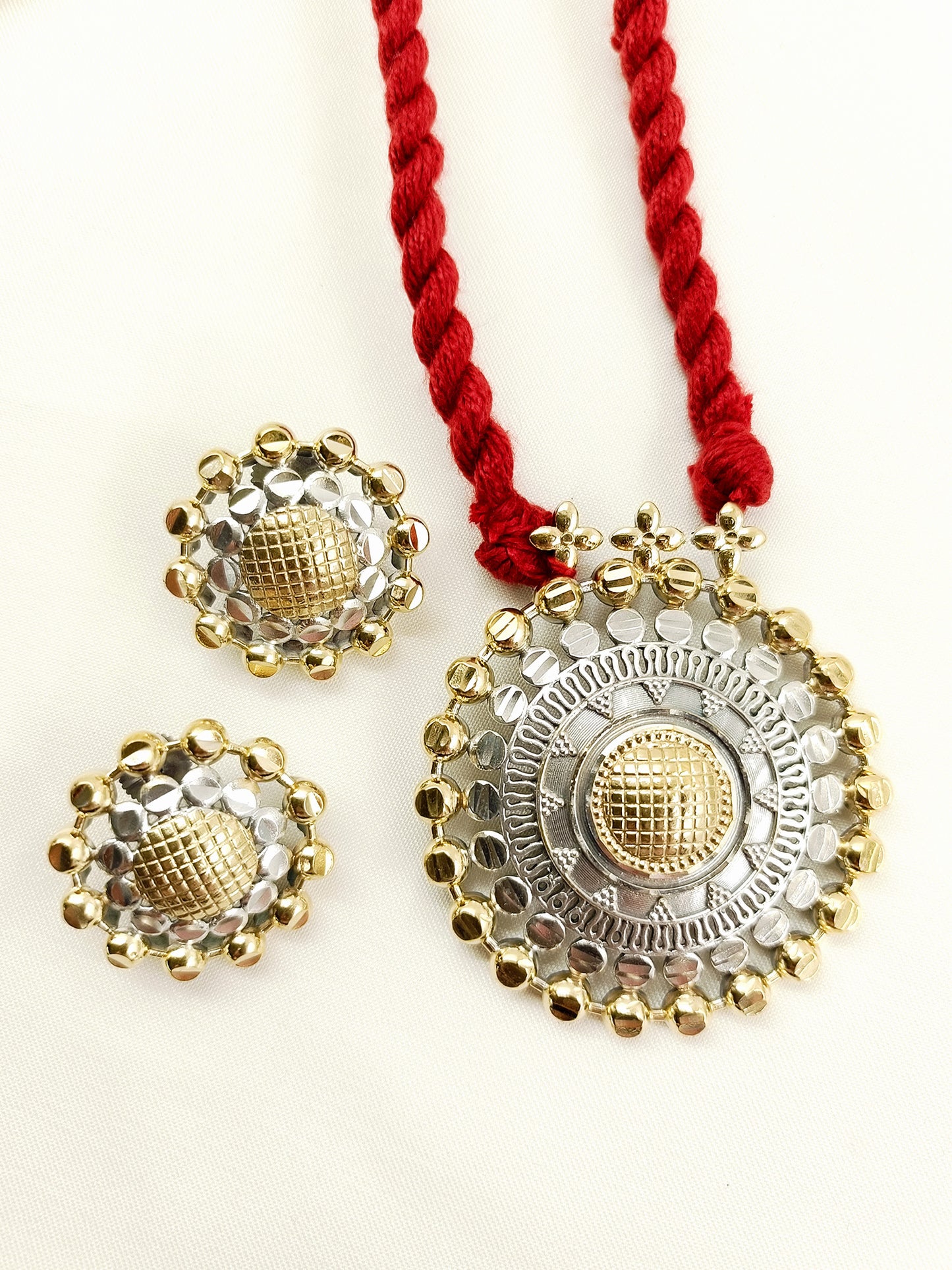 Colette Red Oxidized Necklace Set