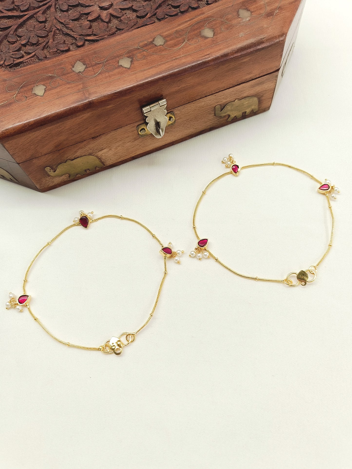 Bhaswati Ruby Kundan Anklet