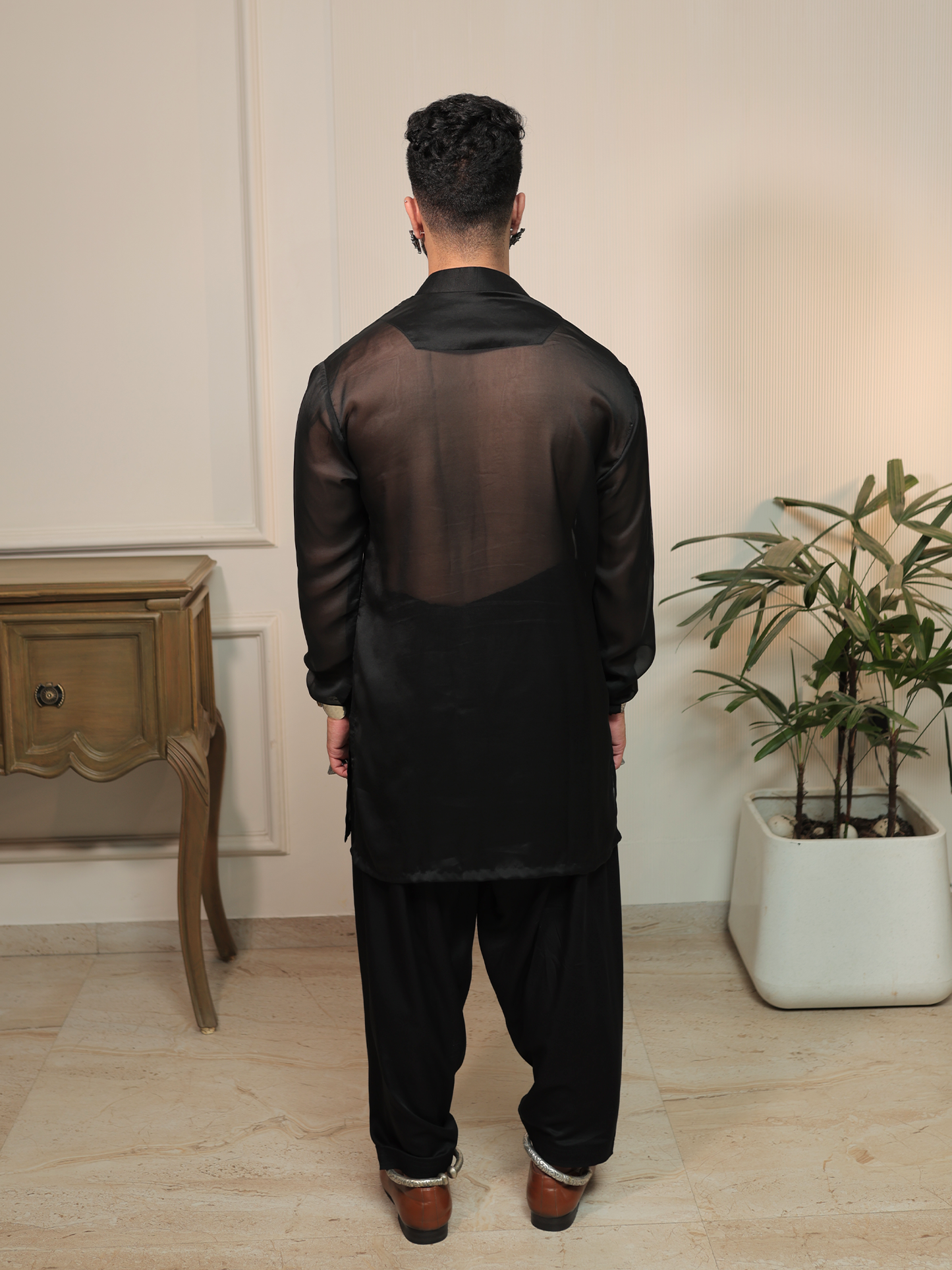 Anil Garba Black Kurta.