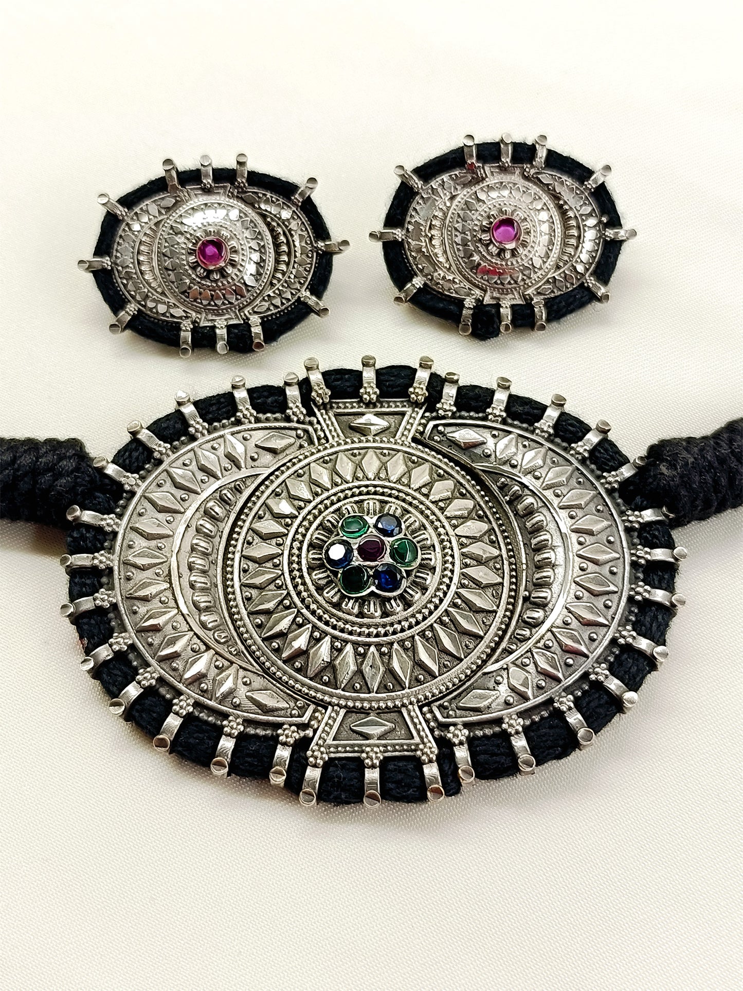 Rajlaxmi Multi Colour Oxidized Choker Set
