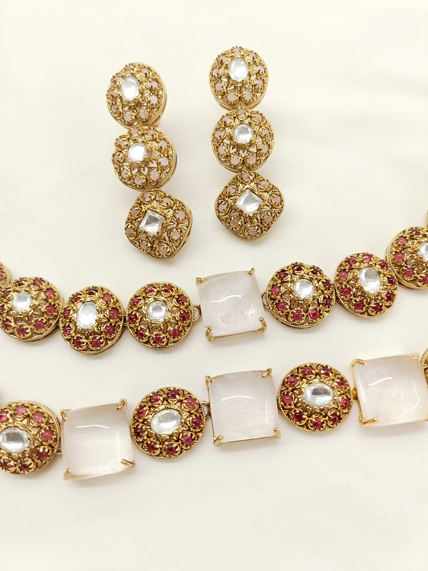 Chhaya Pink Antique Necklace Set