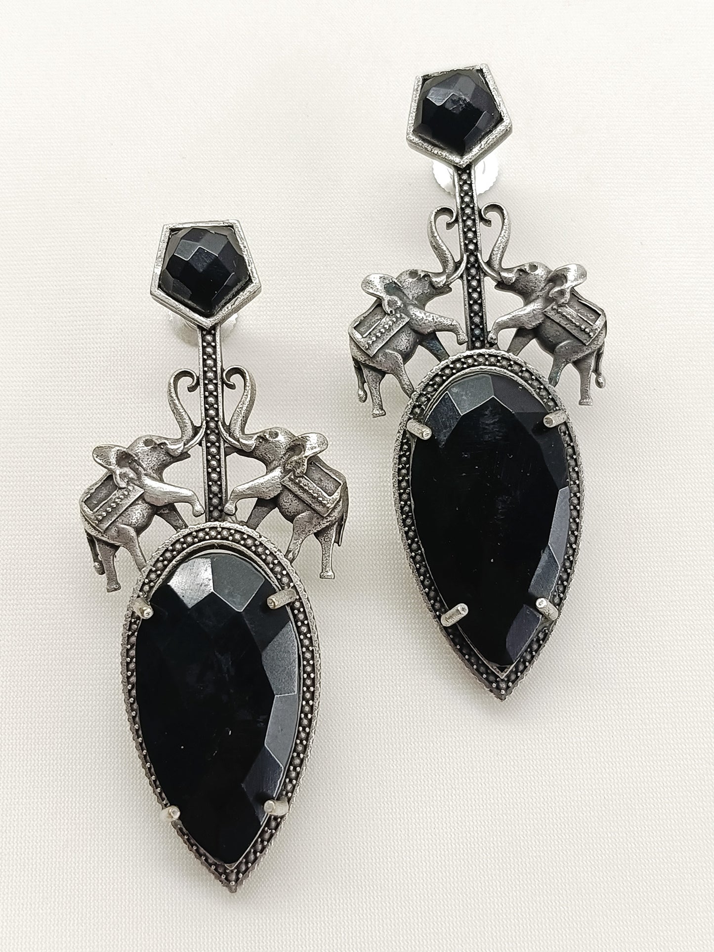 Wamil Black Oxidized Earring