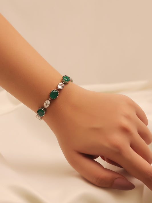 Gemma Green American Diamond Bracelet