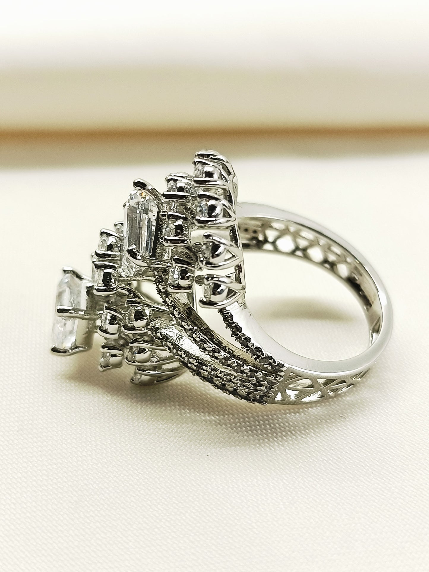 Anouk 92.5 Silver American Diamond Finger Ring