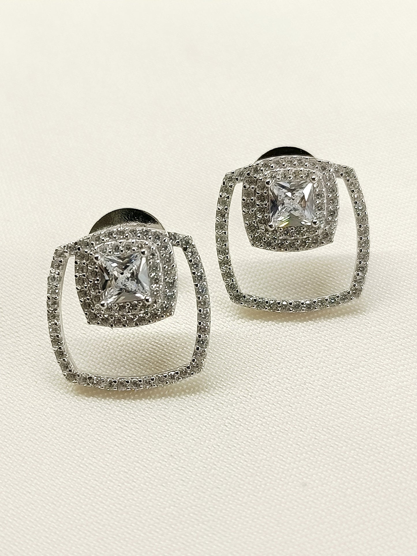 Aaminah 92.5 Silver Swarovski Stone Tops