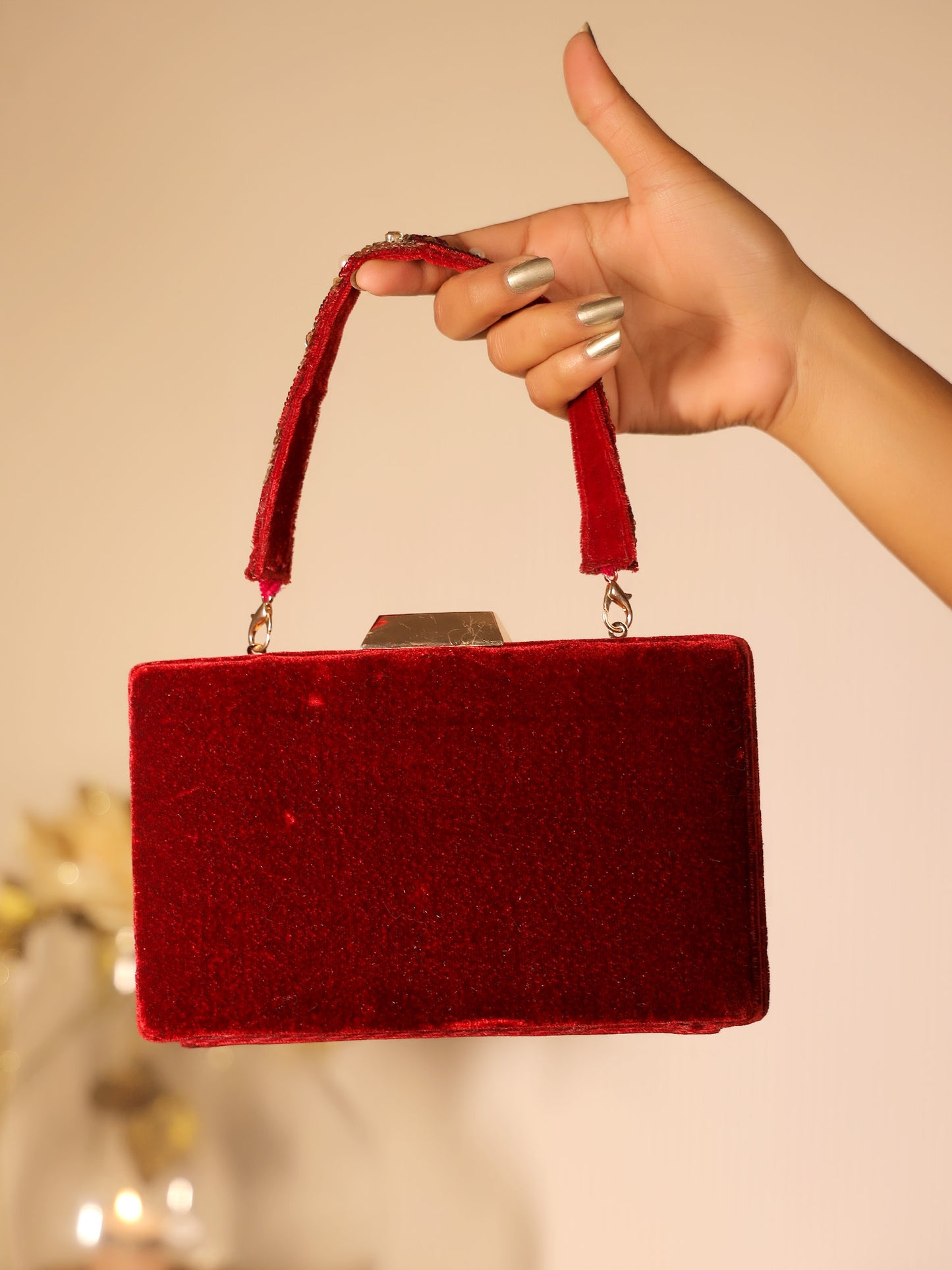 Swati Maroon Evening Clutch