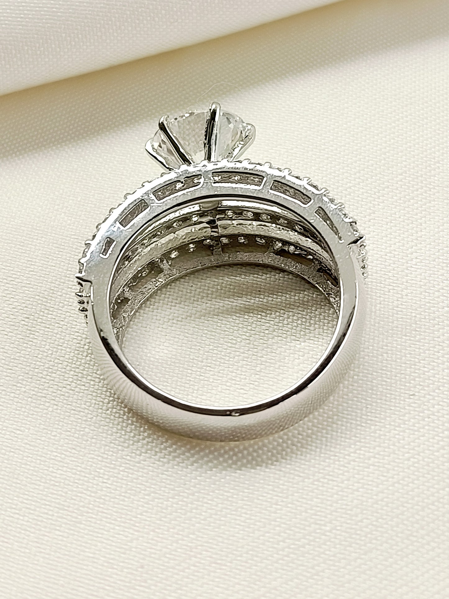 Ruheen 92.5 Silver Swarovski Stone Finger Ring