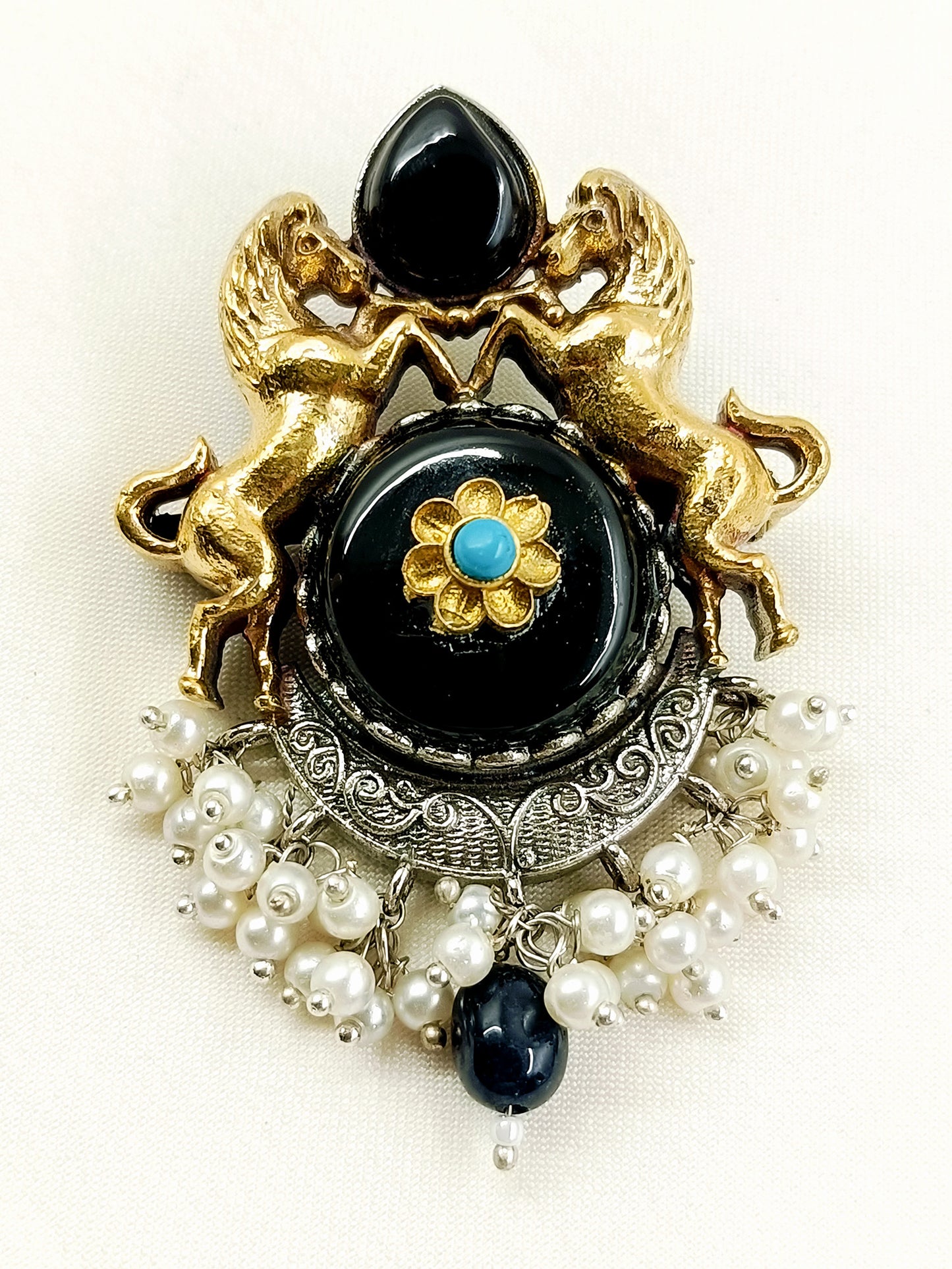 Lalit Black Horse Men's Brooch