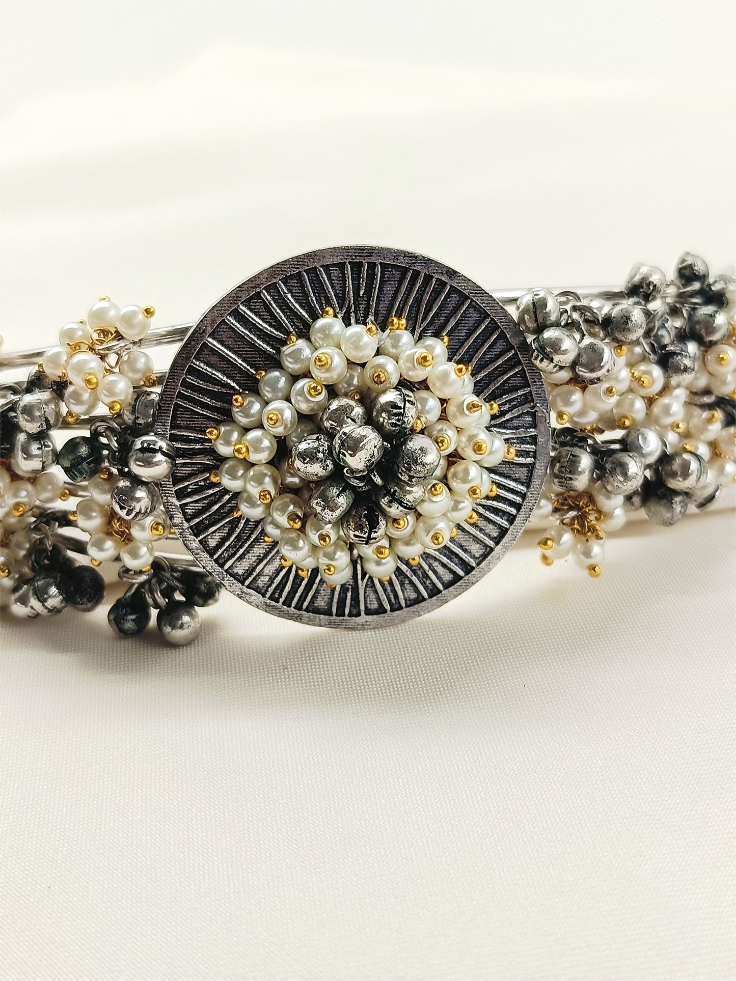 Jayanti White Pearl Oxidized Choker Set