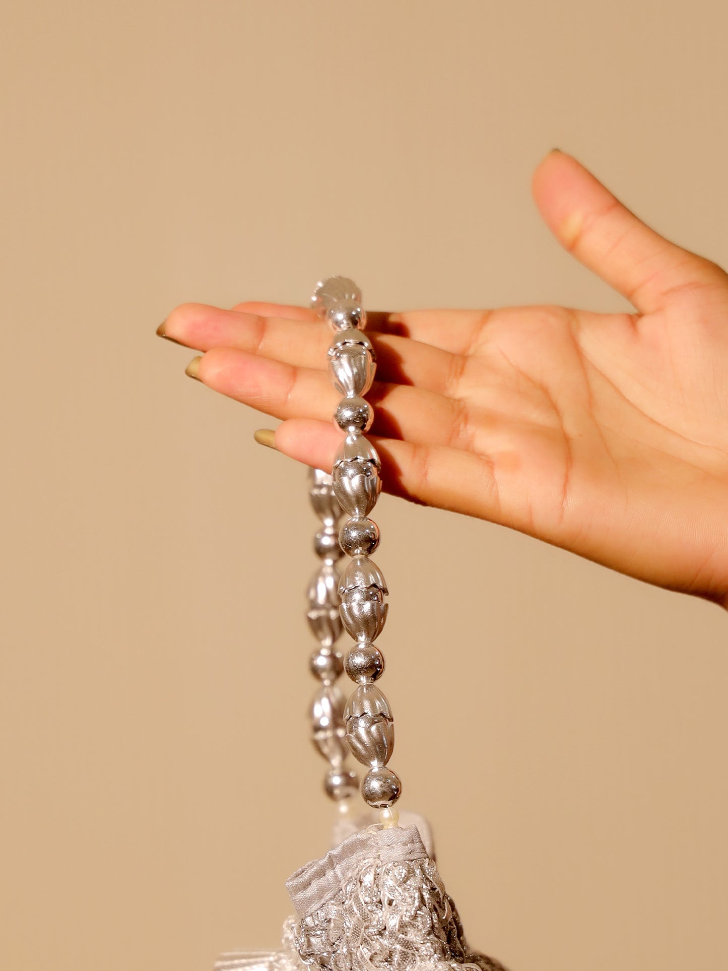 Subhika Silver Potli Bag