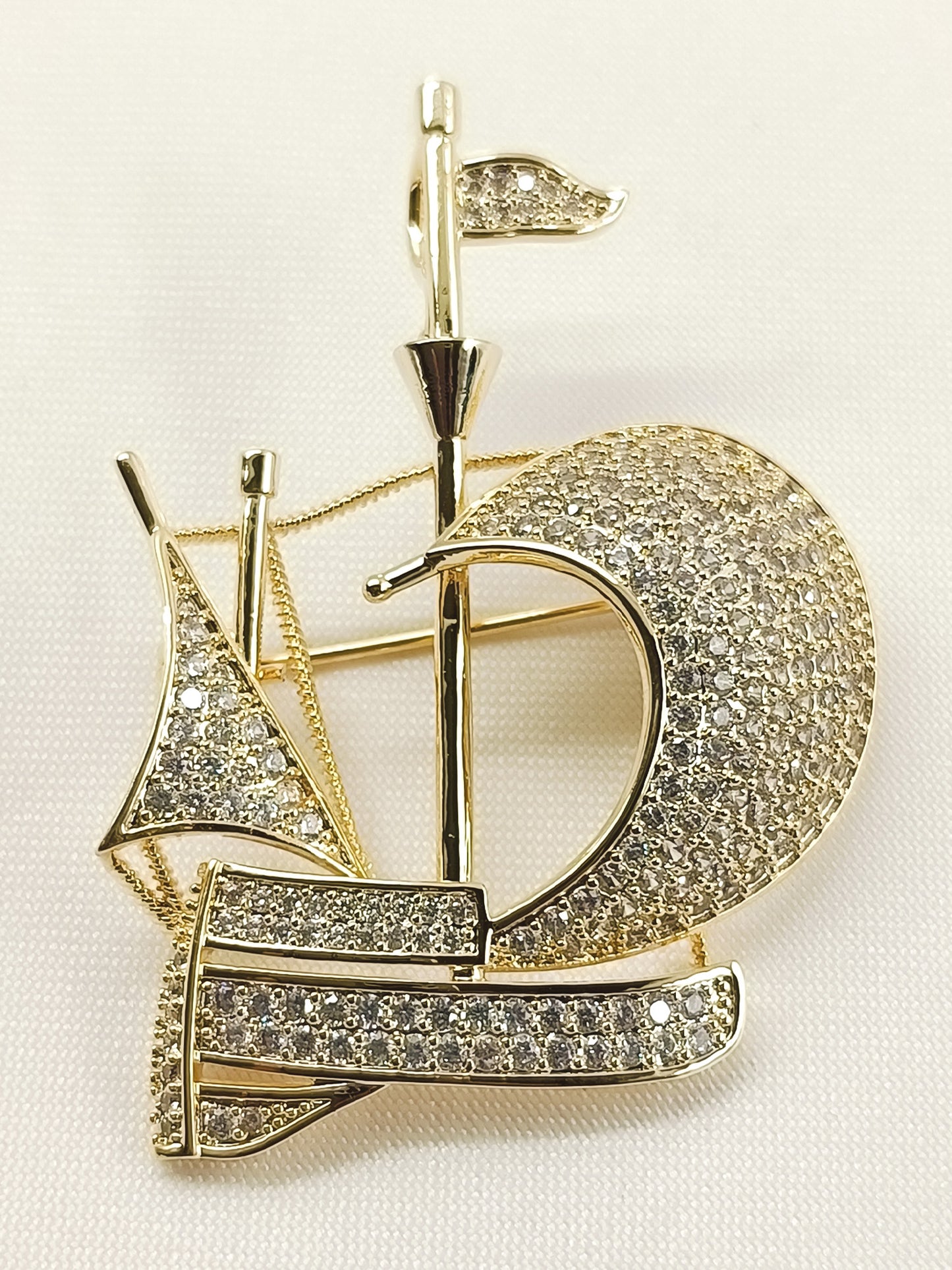 Arachnid Golden Ship Brooch