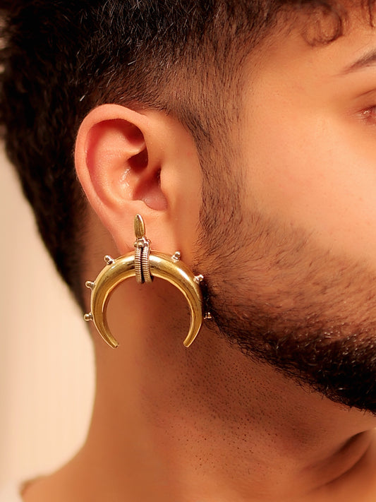 Ekagrah Golden Men's Earring
