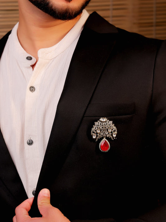 Tanmaya Ruby Men's Brooch