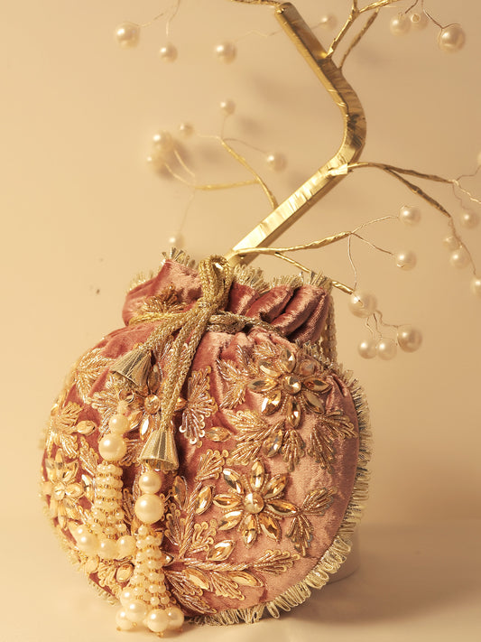 Kashi Rose Gold Potli Bag