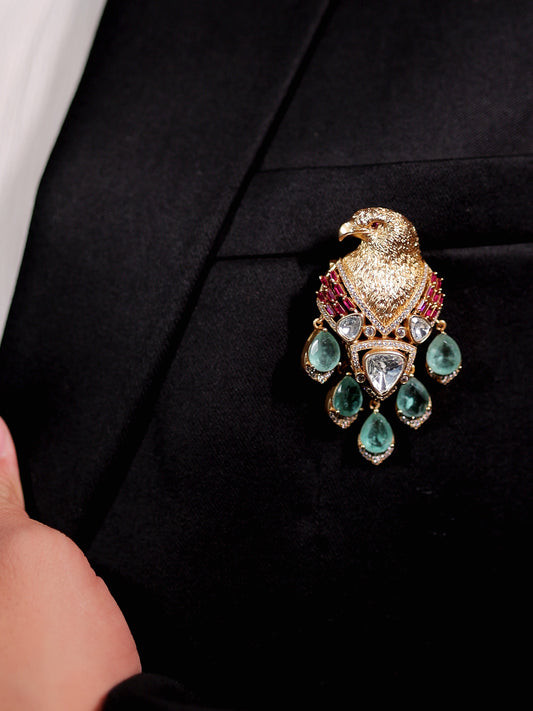 Asmara Mint Green Eagle Brooch