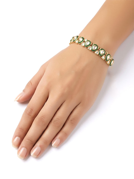 Faith Green Kundan Bracelet