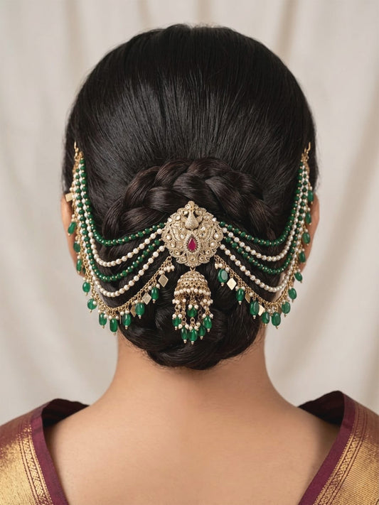 Gautami Green Hair Brooch