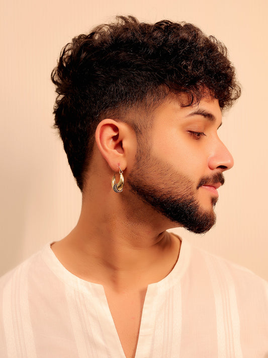 Divit Golden Men's Earring