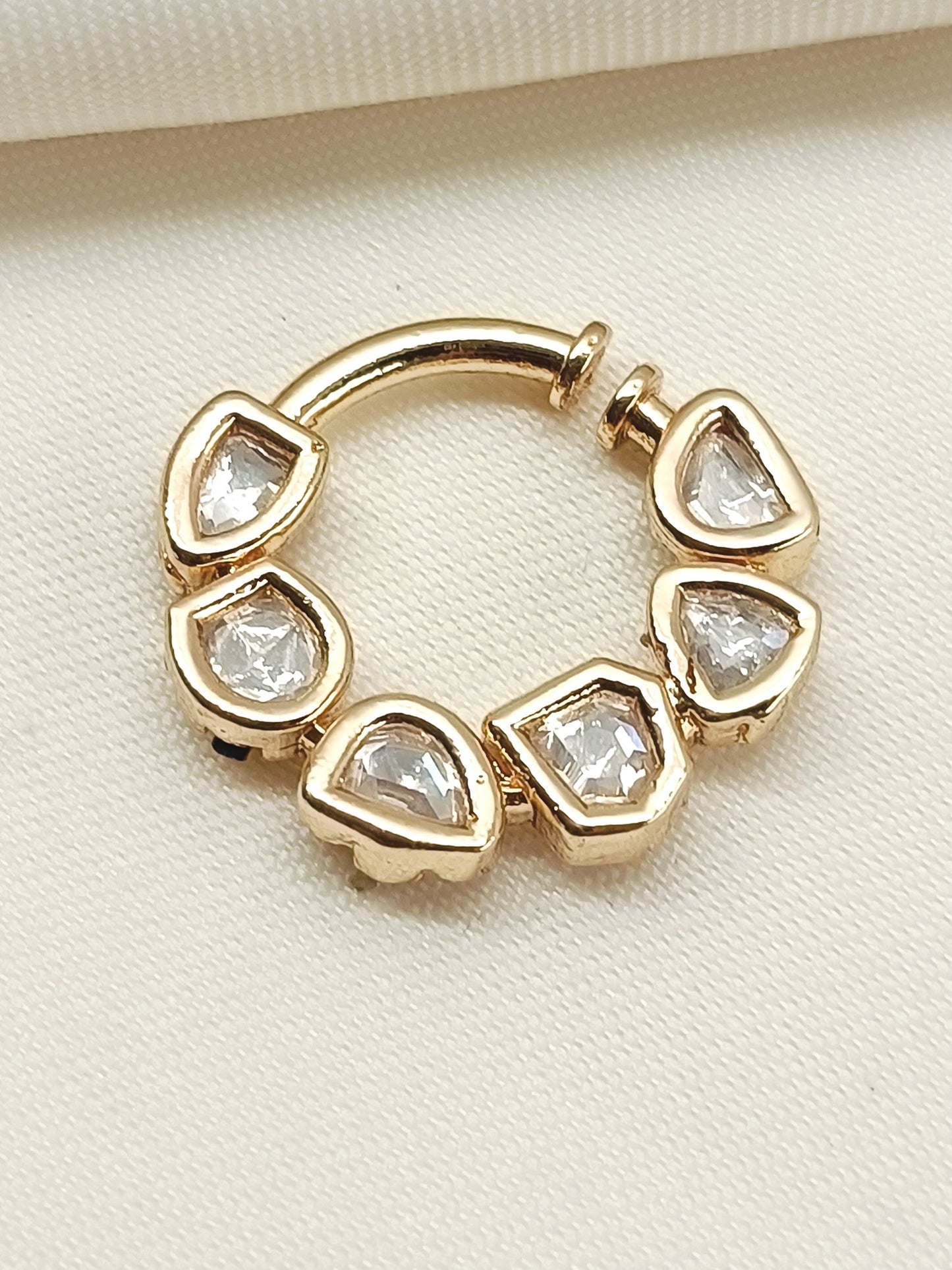Adya White Gold Kundan Bridal Nath