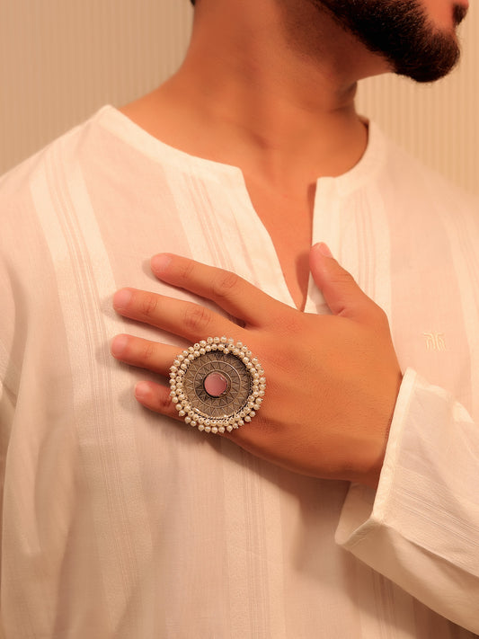 Shireen Baby Pink Men's Finger Ring