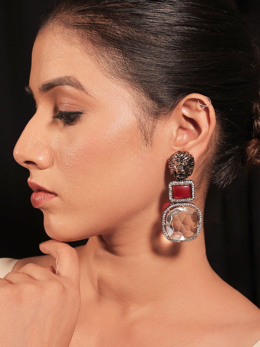 Kesri Maroon Victorian Earrings