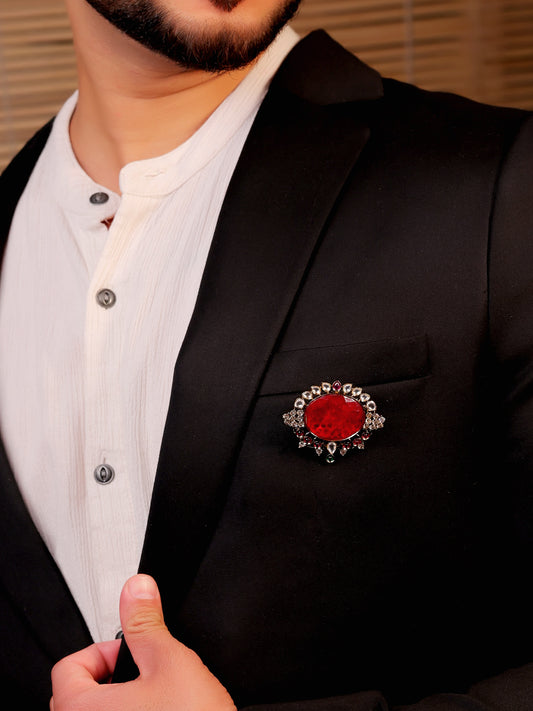 Maanas Ruby Men's Brooch