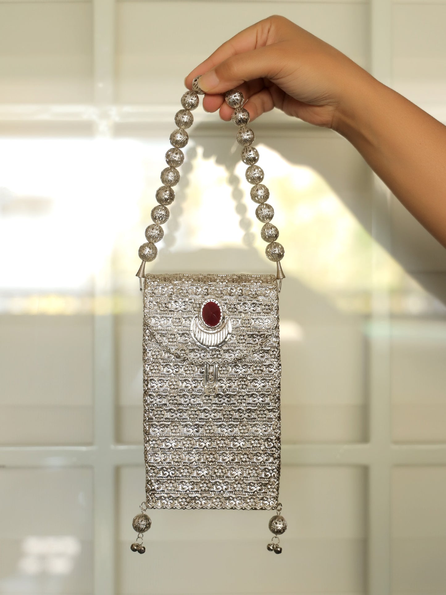 Kangna Ruby Silver Mobile Pouch