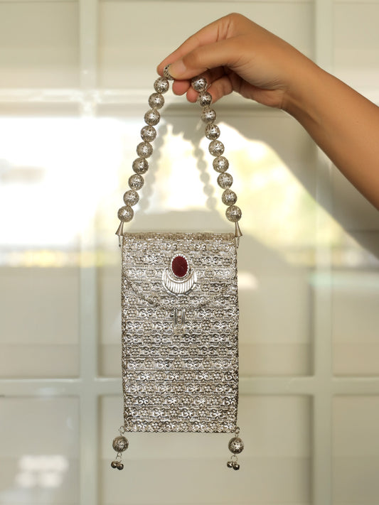 Kangna Ruby Silver Mobile Pouch