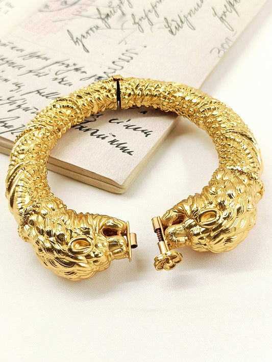 Mihir Golden Men's Royal Lion Kada