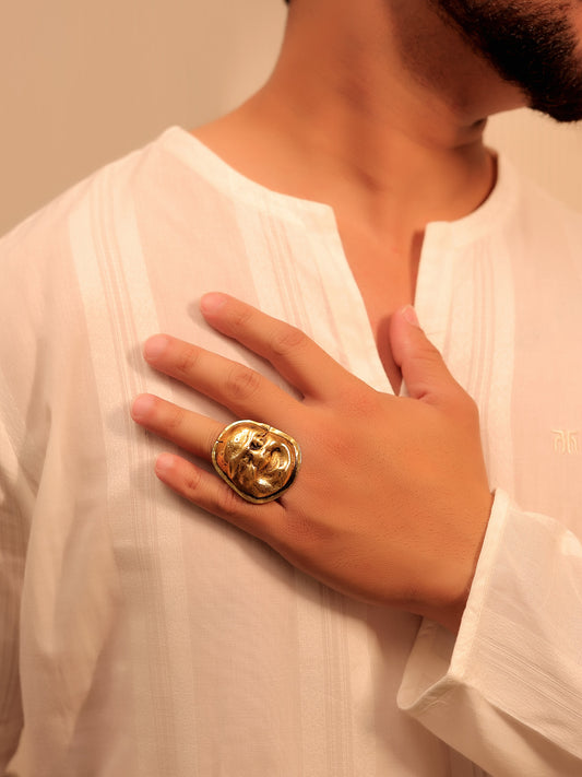 Nabeeha Golden Tribal Finger Ring