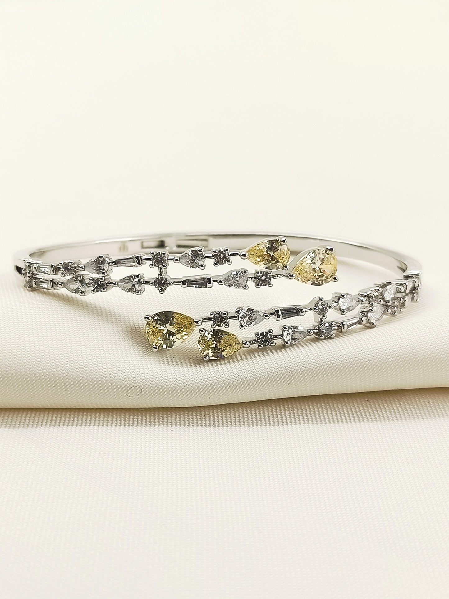 Trapti Yellow American Diamond Bracelet