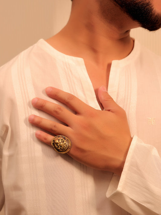 Magda Golden Tribal Finger Ring
