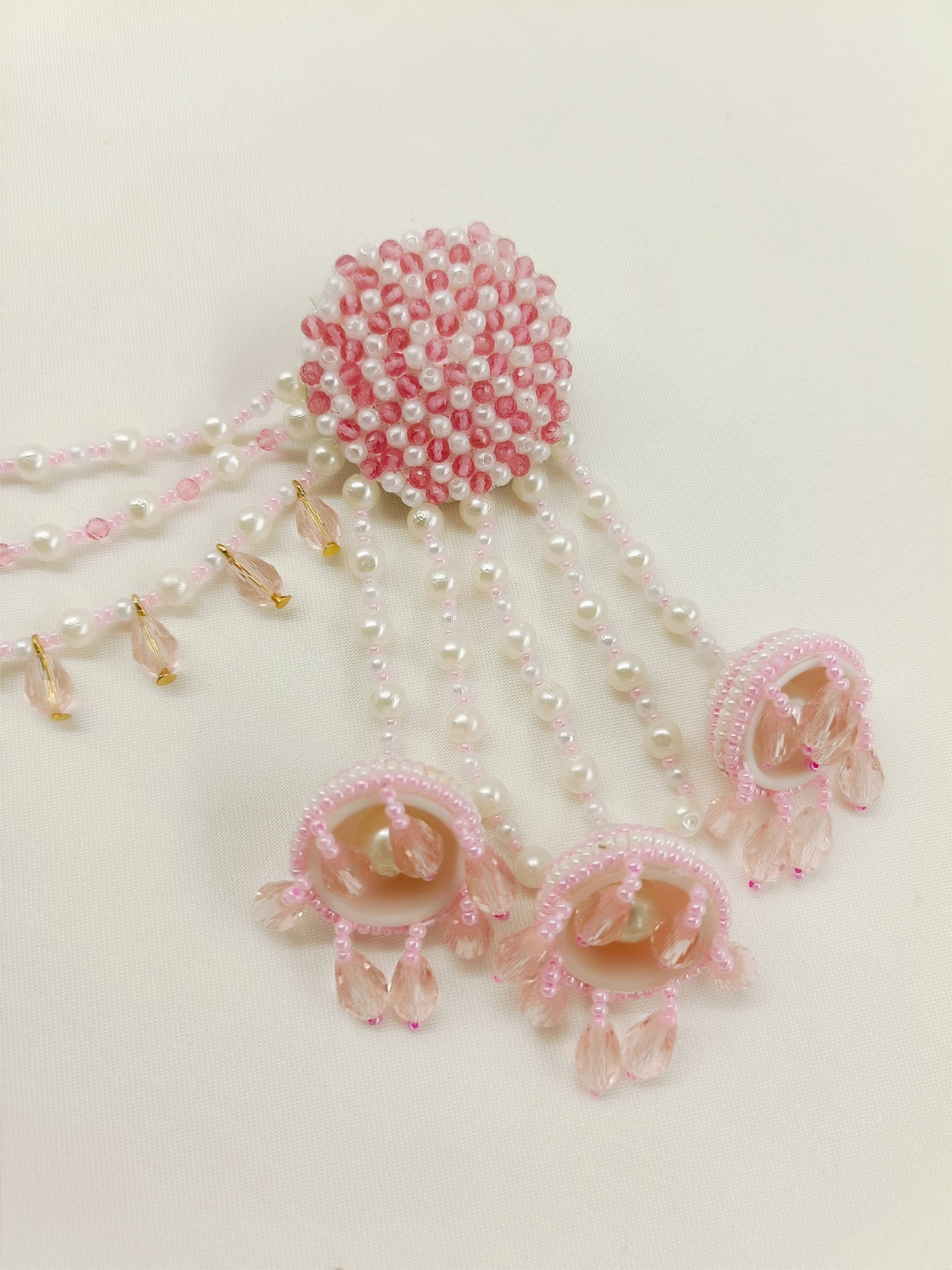 Janvika Pink Handmade Earrings With Kaanchain