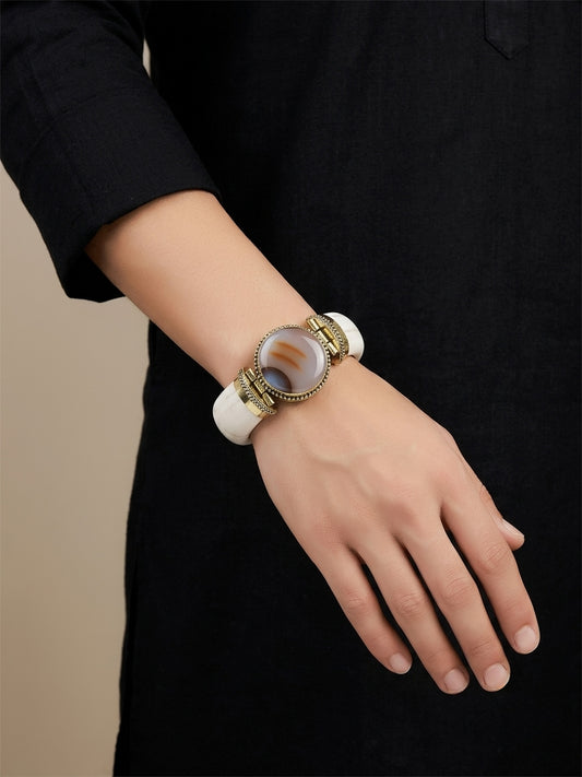 Anshuman Baby Pink Bone Men's Bracelet