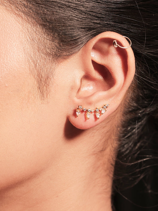 Kamakhya White American Diamond Earcuff