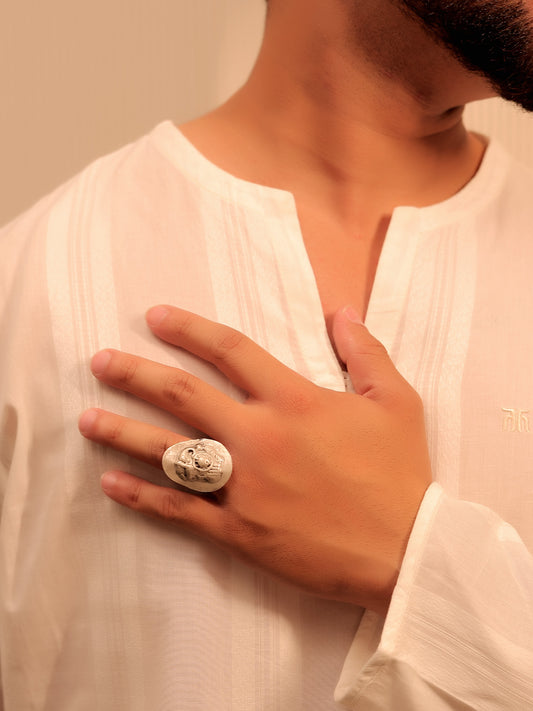 Taina Silver Tribal Finger Ring