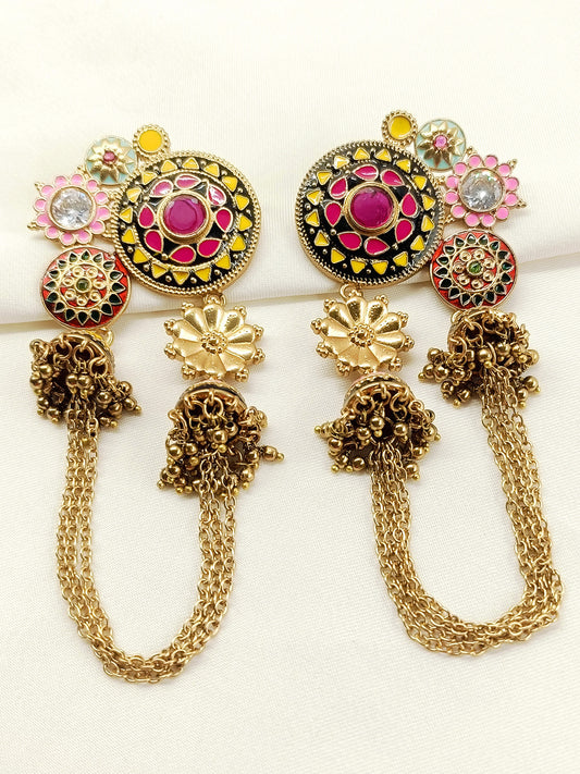Molly Multi Colour Oxidized Earring