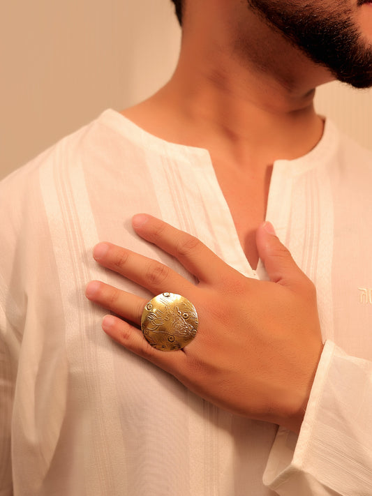 Deepa Golden Tribal Finger Ring