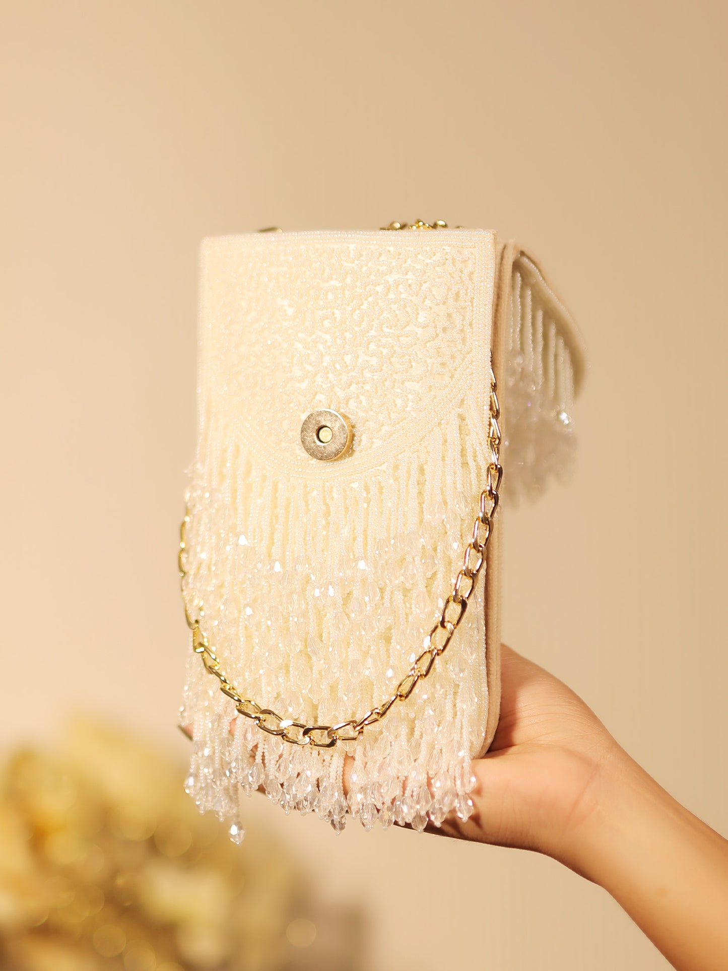 Becca White Evening Clutch
