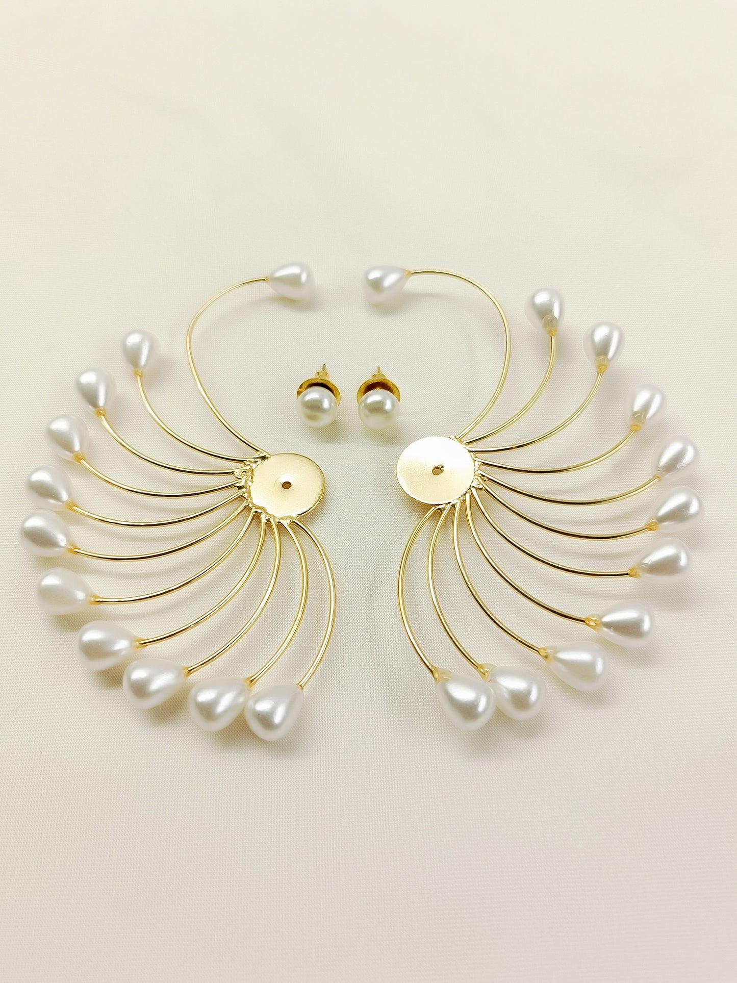 Nayana Solar Pearl Detachable Ear Cuff Statement Earrings