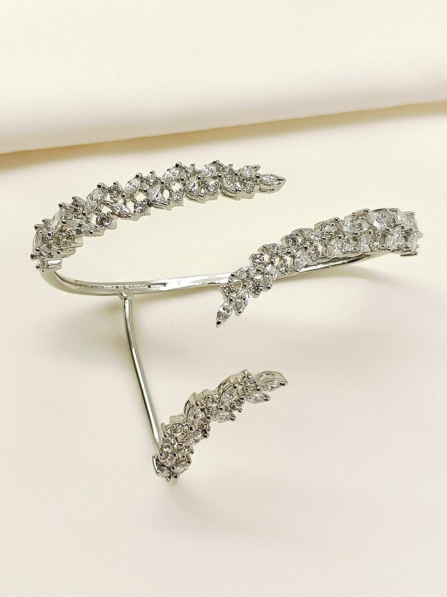 Zuri White American Diamond Palm Bracelet