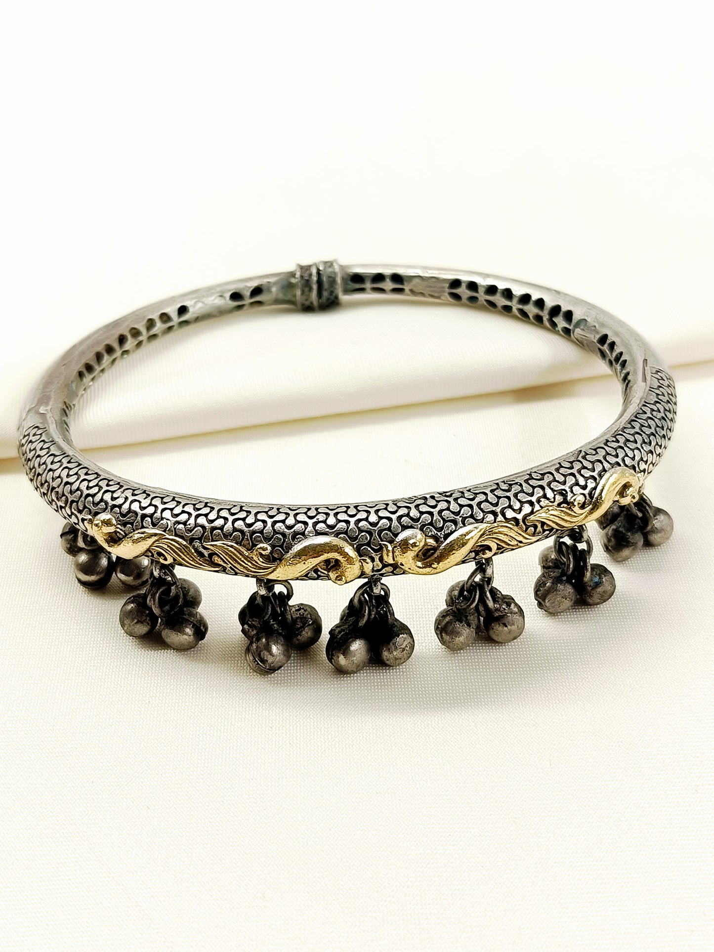 Yatika Dual-Tone Oxidized Ghungroo Anklets