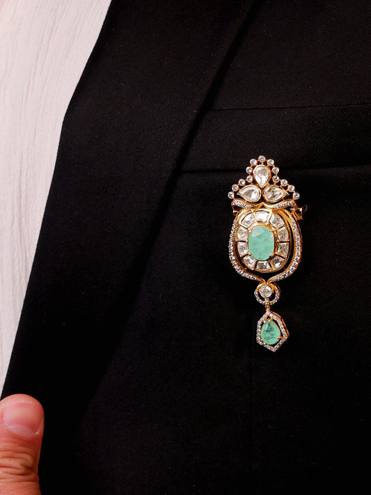 Parvesh Mint Green Men's Brooch