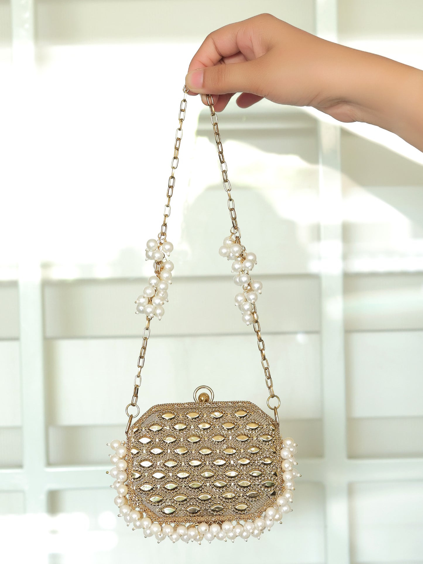 Khwaab Golden Evening Clutch