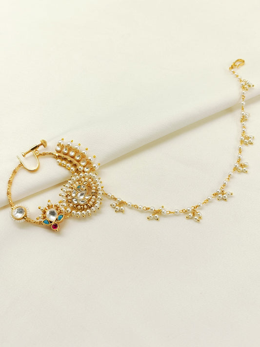 Jivika White Kundan Nath