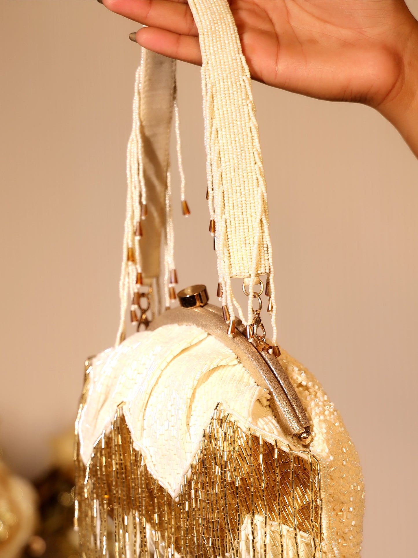 Shezana Cream Potli Bag