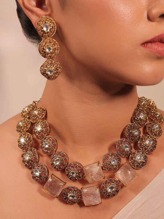 Chhaya Pink Antique Necklace Set