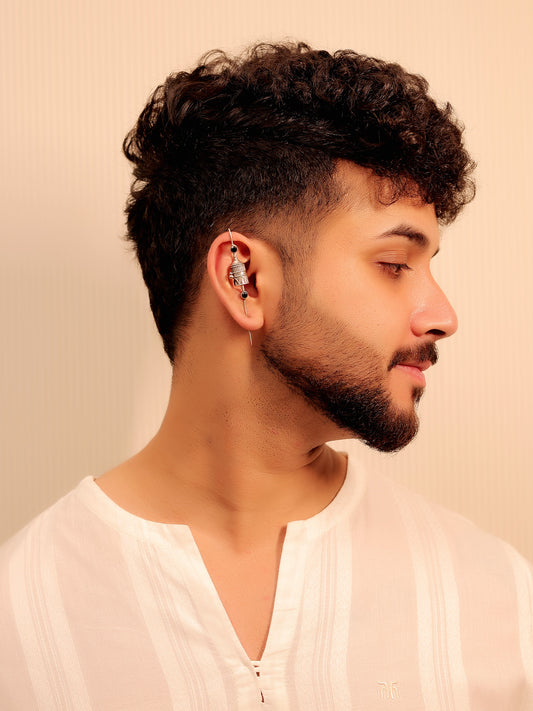 Indrajit Black Men's Earcuff
