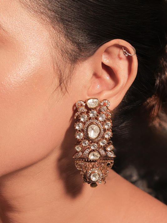 Pankhudi White Kundan Earrings