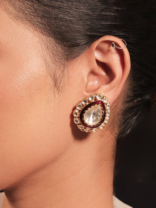 Arissa Maroon Kundan Tops
